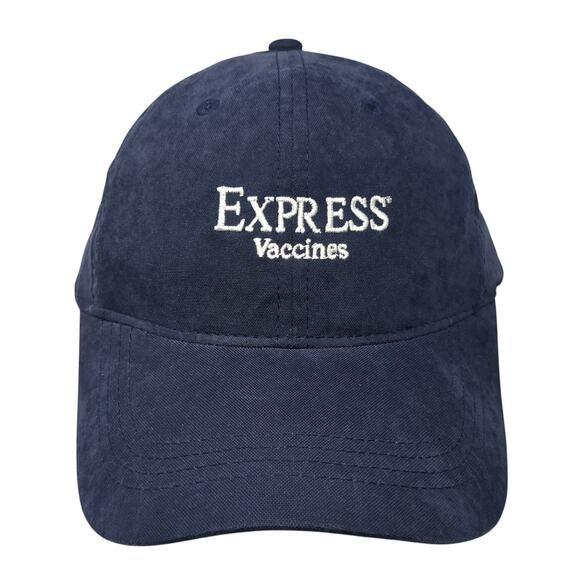 Express Vaccines Slideback Hat Blue One Size Embroidered Adjustable - Picture 1 of 9